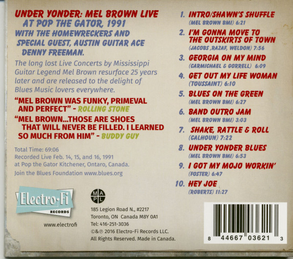 Under Yonder: Mel Brown Live At Pop The Gator 1991 (CD)