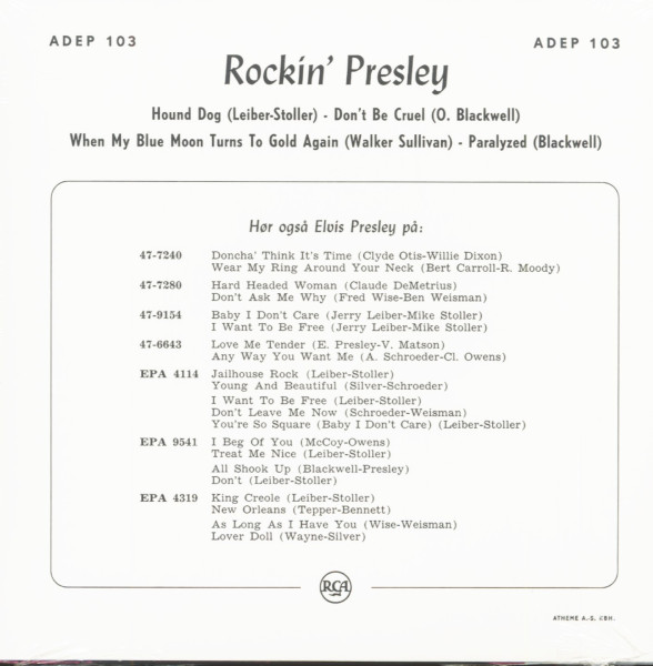 Rockin' Presley DK (Limited Edition) (Gold Vinyl) (7inch, EP, 45rpm)