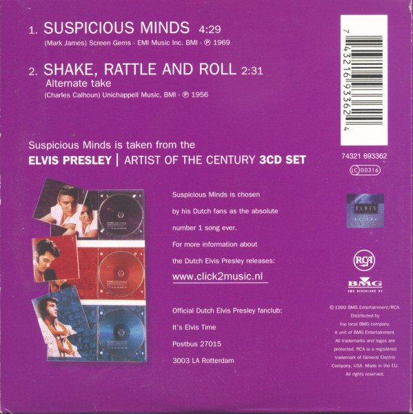 Suspicious Minds (CD Single, Ltd.)