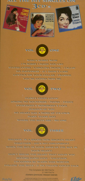 The Connie Francis Collection (3-CD, Canada)