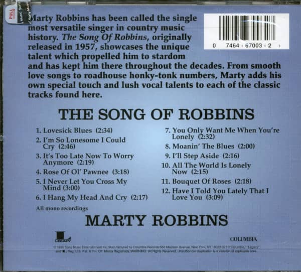 Song Of Robbins (CD)