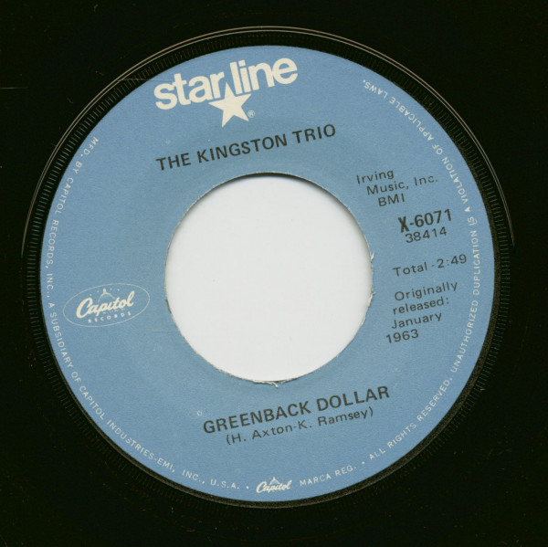Greenback Dollar - Reverend Mr. Black (7inch, 45rpm) Greenback Dollar - Reverend Mr. Black (7inch, 45rpm)
