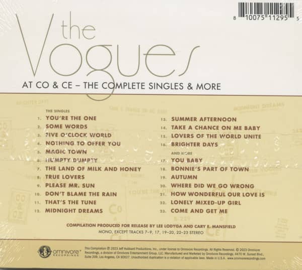 The Vogues At Co & Ce - The Complete Singles & More (CD)