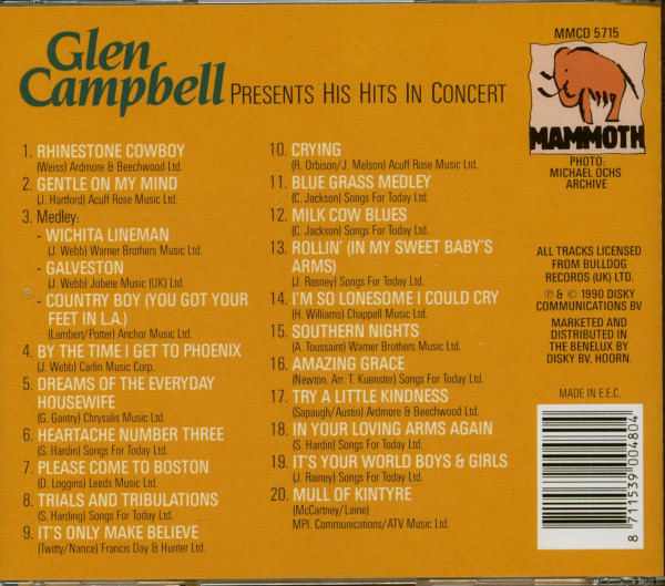 Presents His Hits in Concert (CD)