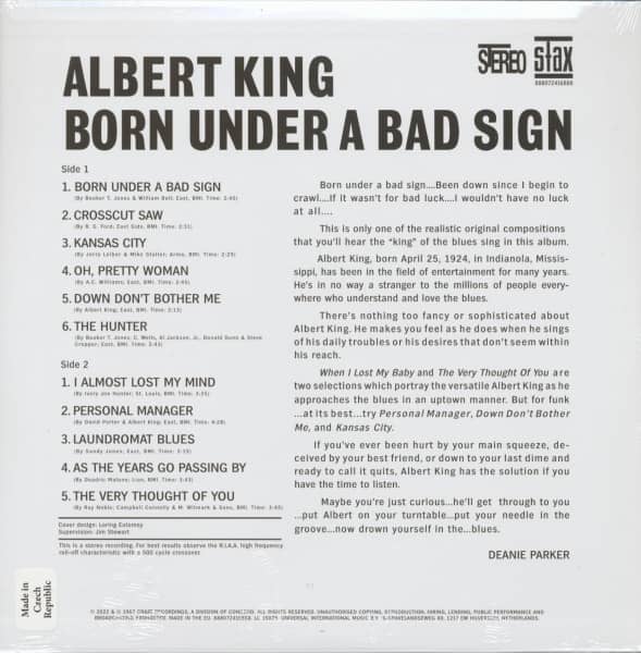 Born Under A Bad Sign (LP, 180g Vinyl)