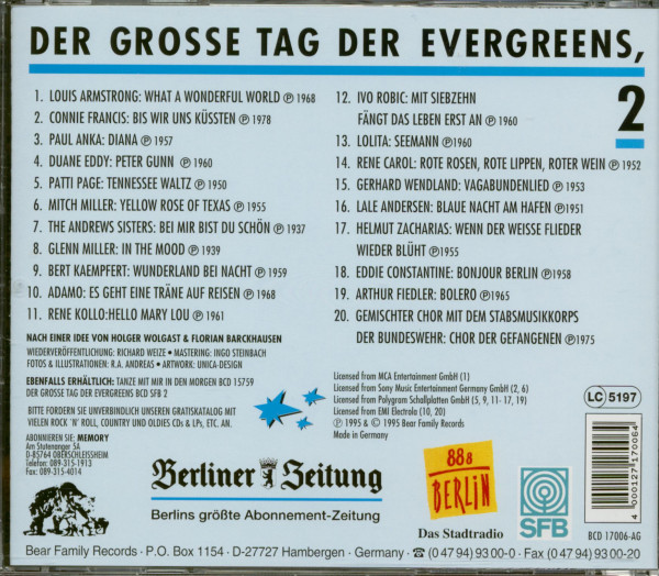 Der grosse Tag der Evergreens Vol.2 (CD)