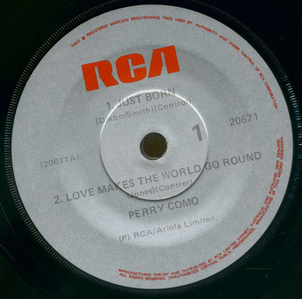 Perry Como - Volume 1. (7inch EP, SC, PS)