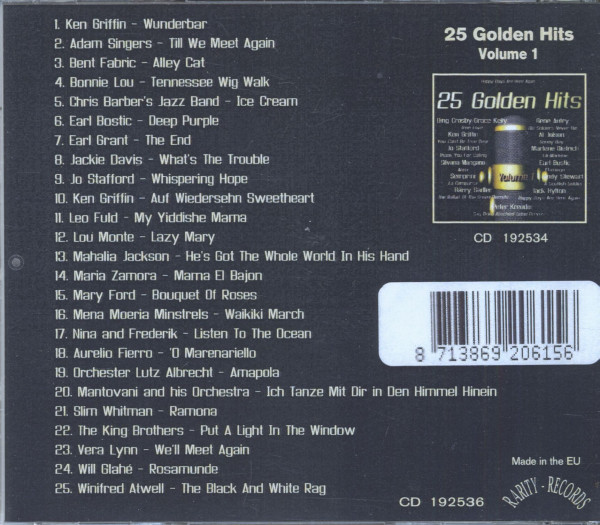 25 Golden Hits of the 40's - 50's Vol.2 - Happy Days Are Here Again (CD)