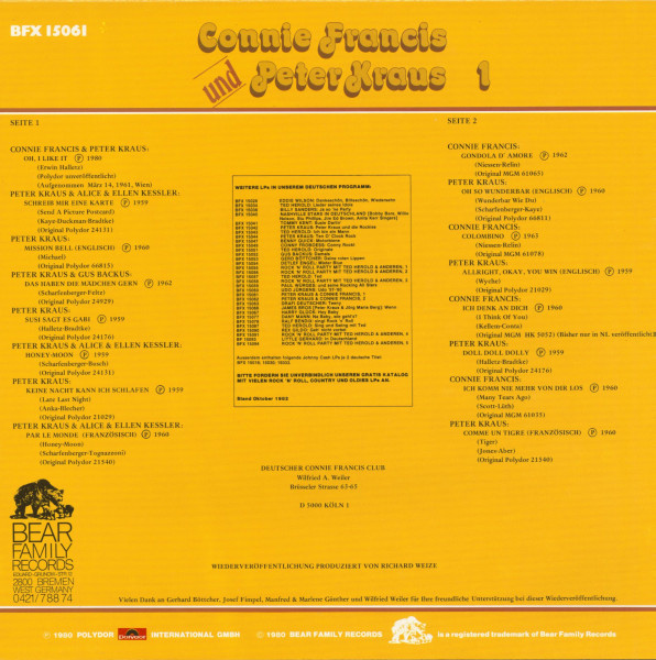 Connie Francis & Peter Kraus, Vol.1 (LP)