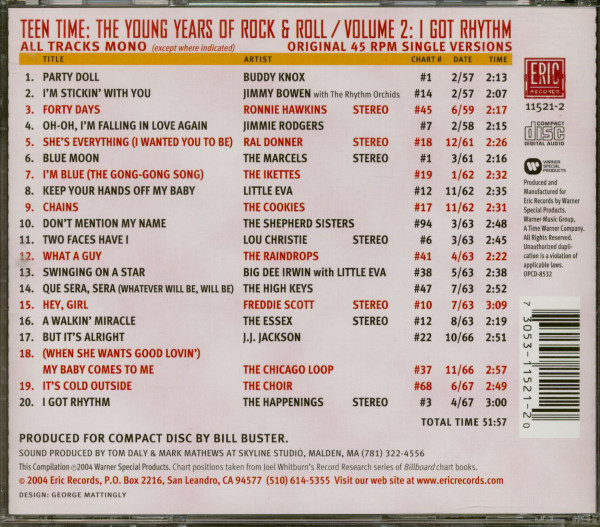 Teen Time Vol.2 - I Got Rhythm - The Young Years Of Rock & Roll (CD)