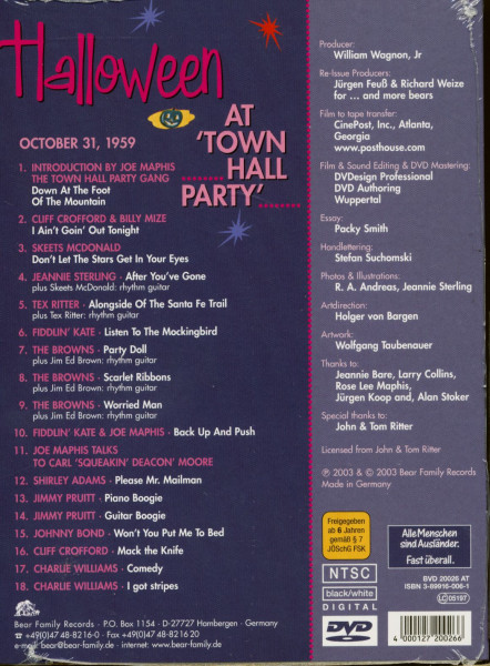 Halloween At Town Hall Party 1959 (DVD)