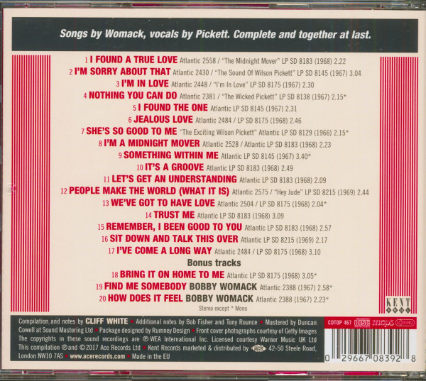 Wilson Pickett Sings Bobby Womack (CD)