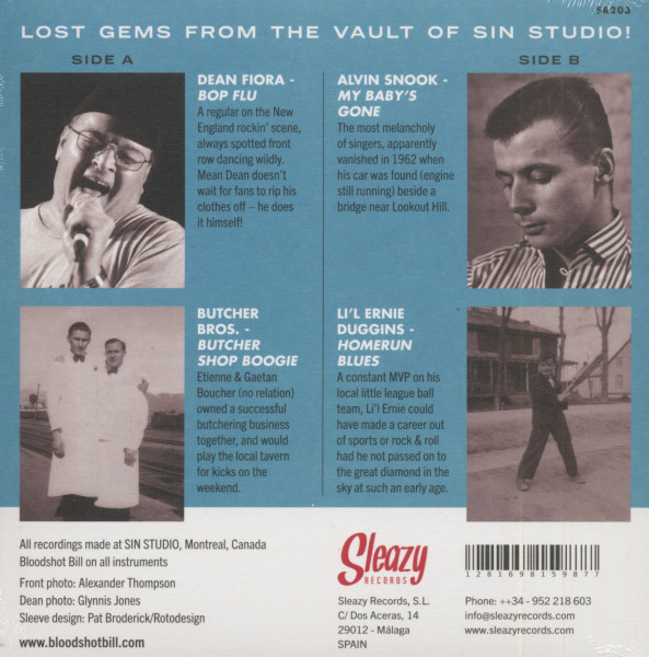 Bloodshot Bill Presents - Lost Gems From Sin Studio Vol.1 (7inch, 45rpm, EP, PS)