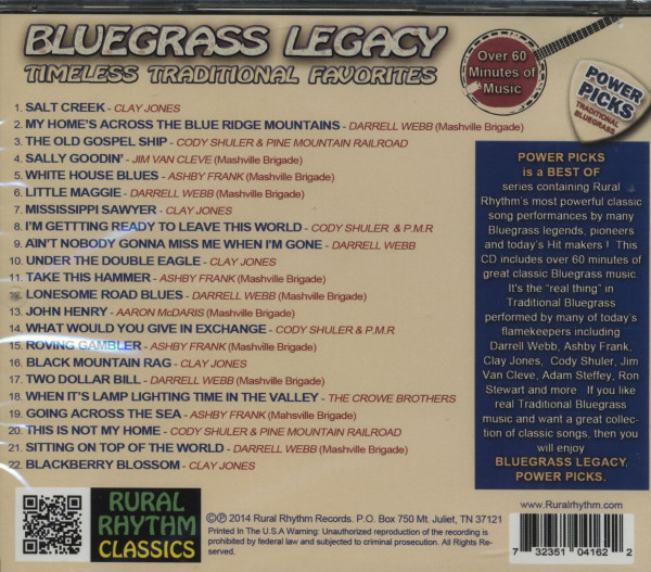 Bluegrass Legacy - Timeless Traditional Favorites (CD)