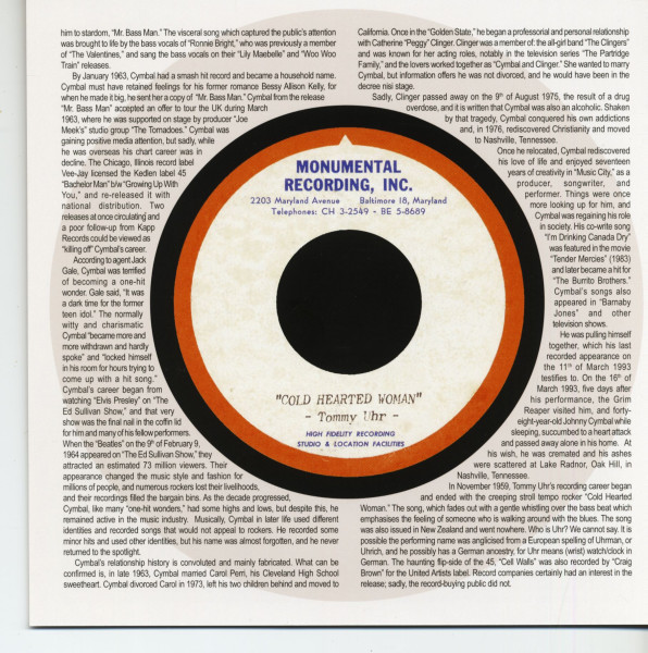 This Night - Cold Hearted Woman (7inch, 45rpm)