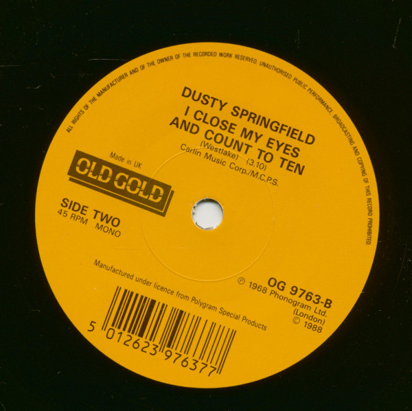 I Just Don't Know What To Do With Myself - I Close My Eyes And Count To Ten (7inch, 45rpm, SC)
