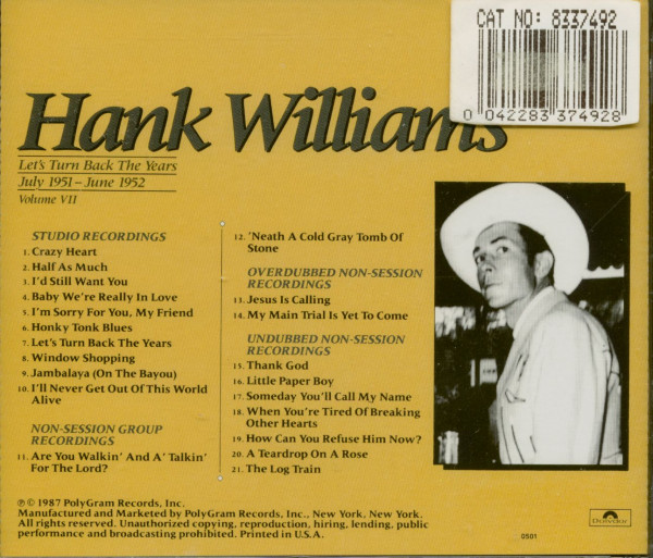 Let's Turn Back The Years - Complete Hank Williams Vol.7 (CD)