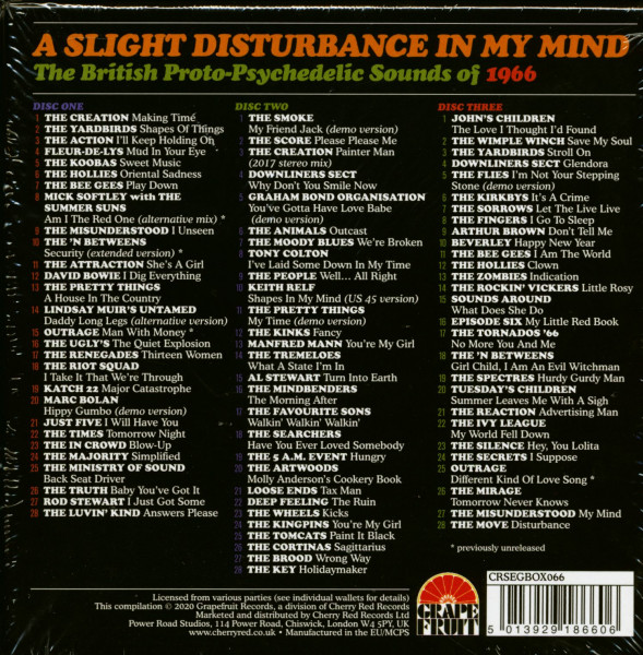 A Slight Disturbance In My Mind - The British Proto-Psychedelic Sound Of 1966 (3-CD)