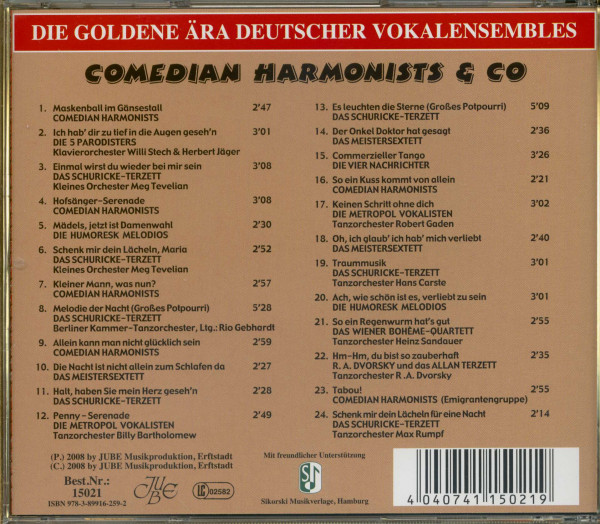 Comedian Harmonists & Co - Die goldene Ära deutscher Vokalensembles (CD)