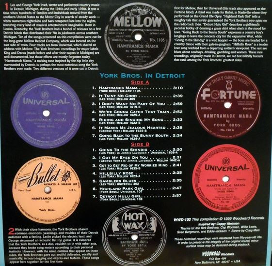 The York Bros. In Detroit (LP)