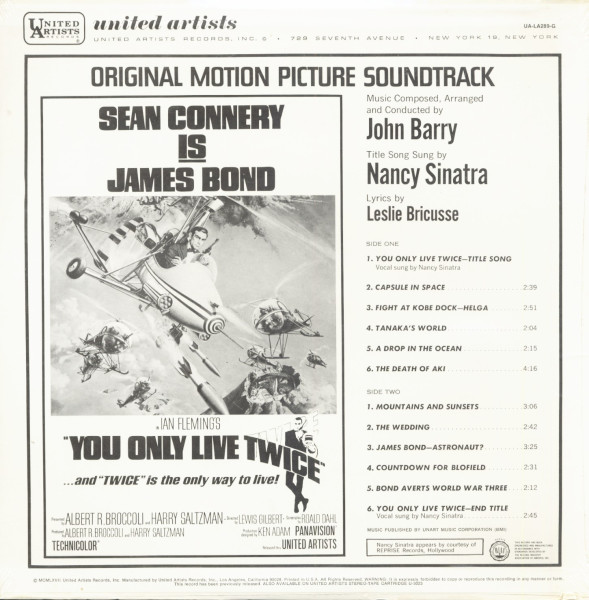 You Only Live Twice - Original Motion Picture Soundtrack (LP)