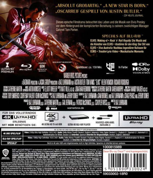 ELVIS (4K Ultra HD + Blu-ray)