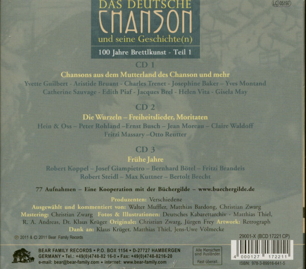 Various Teil 1 - Das deutsche Chanson 3CD