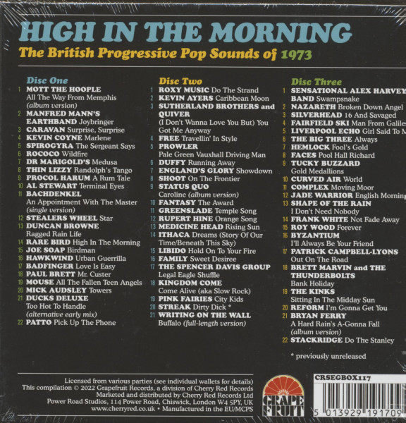 High In The Morning - The British Progressive Pop Sounds Of 1973 (3-CD Box)