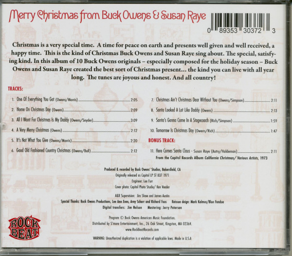 Merry Christmas From Buck And Susan ('71)plus (CD)