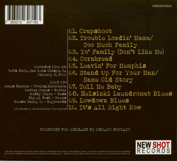 Bootlegged in San Luis Obispo Vet's Hall, 2000 (CD)
