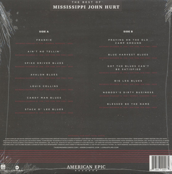 The Best Of Mississippi John Hurt - American Epic Series (LP, 180g Vinyl)