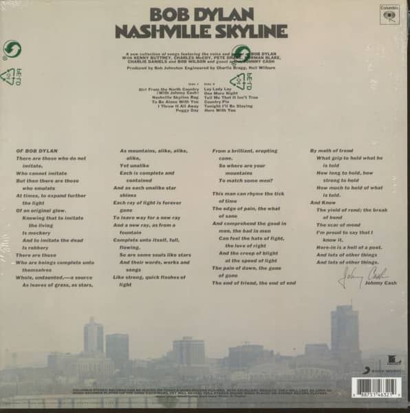 Nashville Skyline (LP, 180g Vinyl)