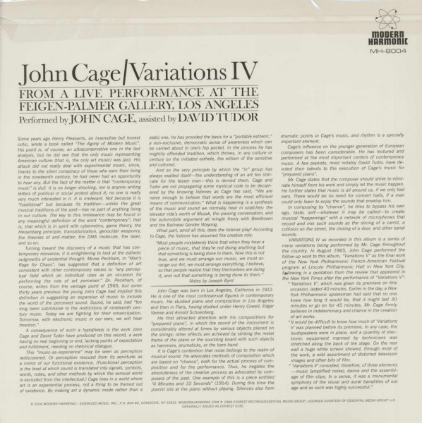 With David Tudor - Variations IV (LP)