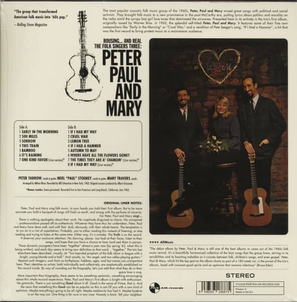 Peter, Paul and Mary (LP, 180g Vinyl, Ltd.)