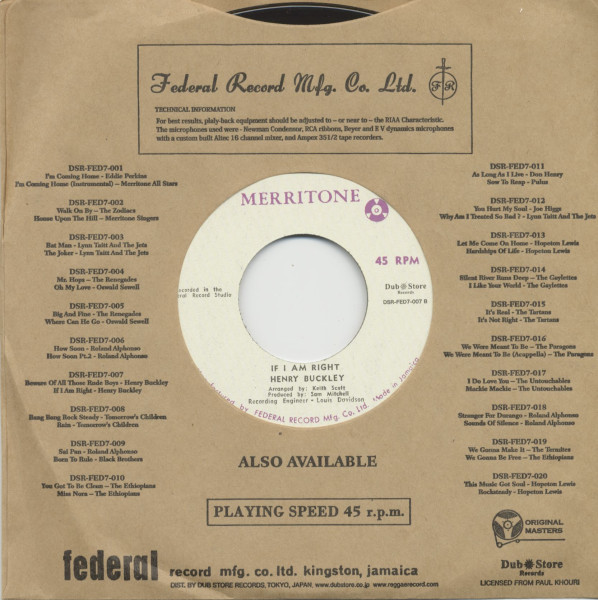 Beware Of All Those Rude Boys - If I Am Right (7inch, 45rpm)