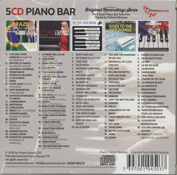 Piano Bar - 100 Top Hits Collection (5-CD Box)