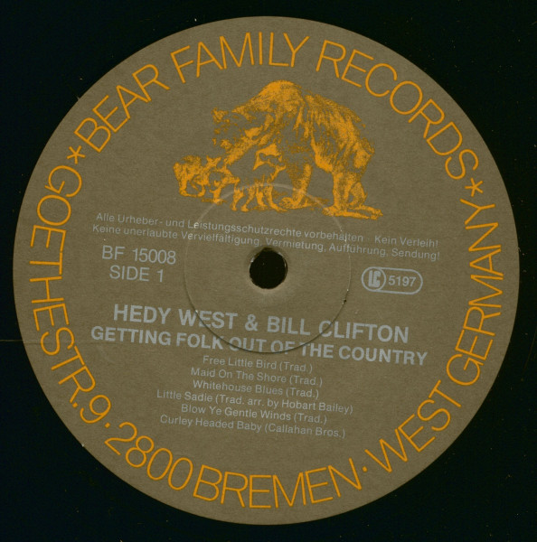 Hedy West & Bill Clifton - Getting Folk Out Of The Country (LP)