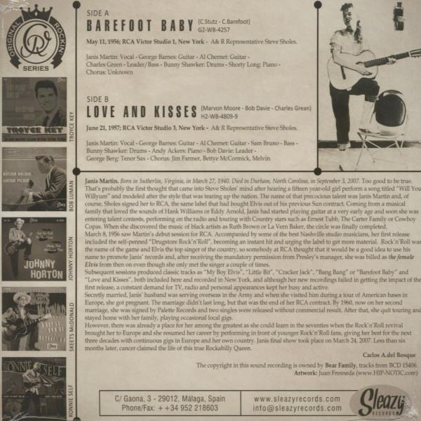 Barefoot Baby - Love And Kisses (7inch, 45rpm, PS)