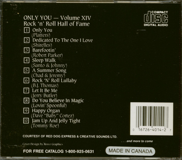 Rock And Roll Hall Of Fame, Vol. XIV - Only You (CD)