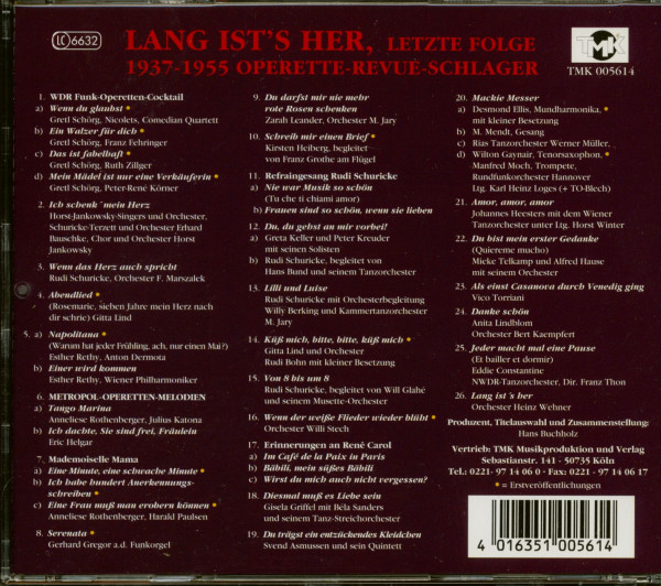 Lang ist's her, letzte Folge (CD)