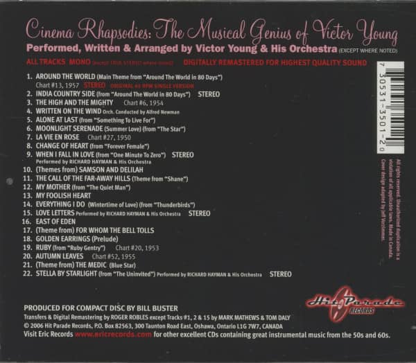 Cinema Rhapsodies - The Musical Genius Of Victor Youg (CD)