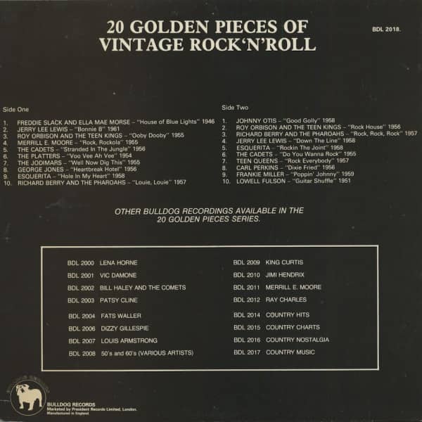 20 Golden Pieces Of Vintage Rock & Roll (LP)