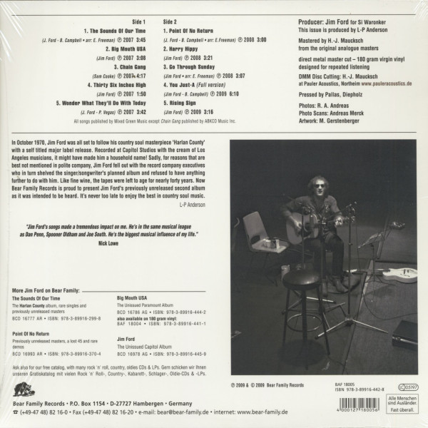 Jim Ford - The Unissued Capitol Album (LP, 180gram vinyl)