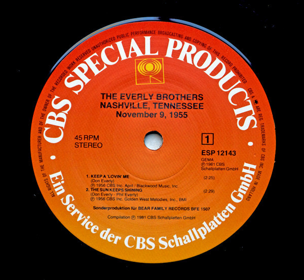 Nashville, Tennessee, November 9, 1955 (12inch EP, 45rpm)
