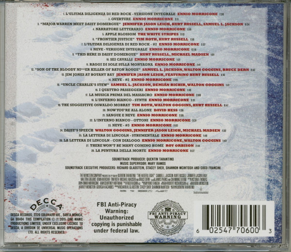 Quentin Tarantino's The Hateful Eight (CD)