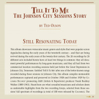 Aperçu: Tell It To Me - The Johnson City Sessions - Revisted (CD) Aperçu: Tell It To Me - The Johnson City Sessions - Revisted (CD)