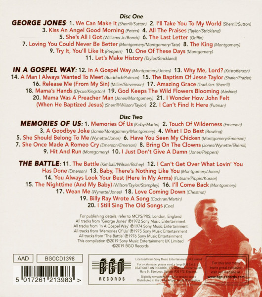 George Jones - In A Gospel Way - Memories Of US - The Battle (2-CD)