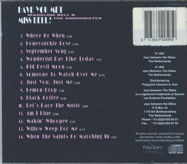 Have You Met Miss Bell ? (CD)