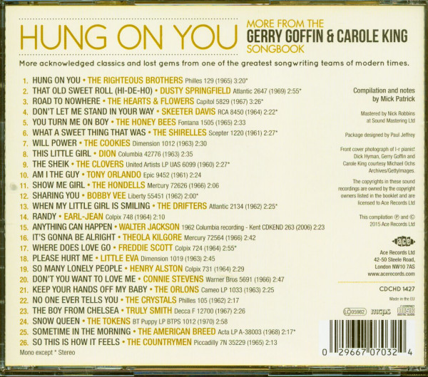 Hung On You - More From The Gerry Goffin & Carole King Songbook (CD)