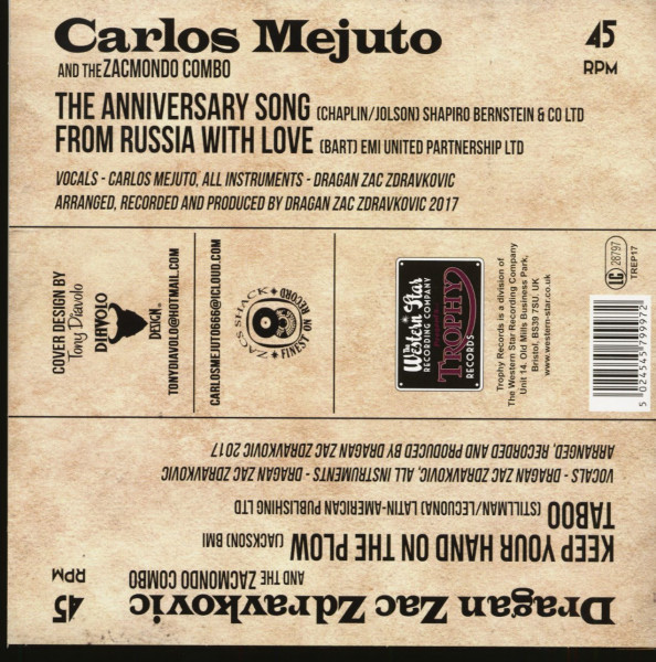 Dragan Zac Zdravkovic & The Zacmondo Combo feat. Carlos Mejuto (7inch, EP, 45rpm, PS)
